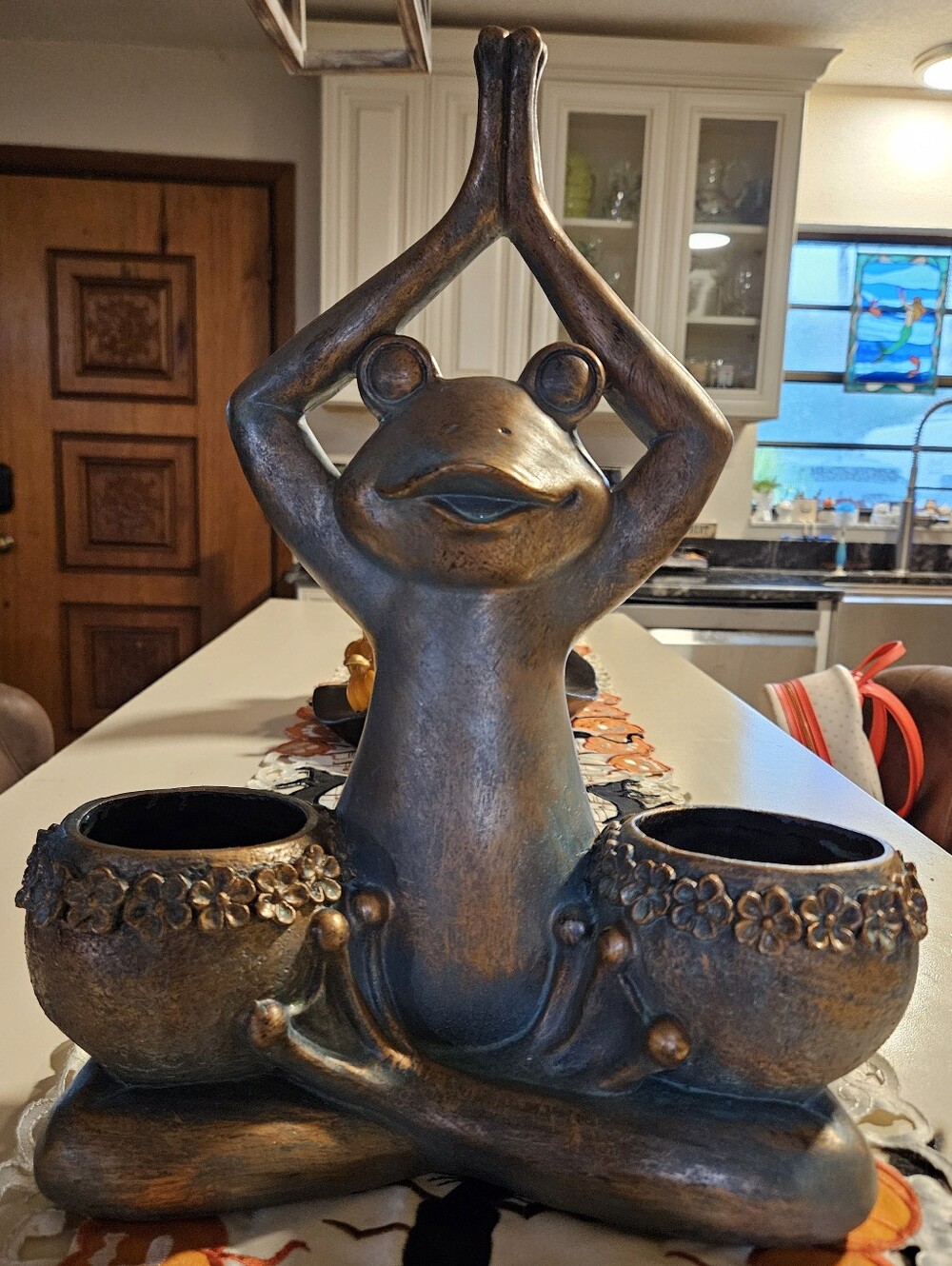 Yoga Frog Garden Statue / Planter - NWOT